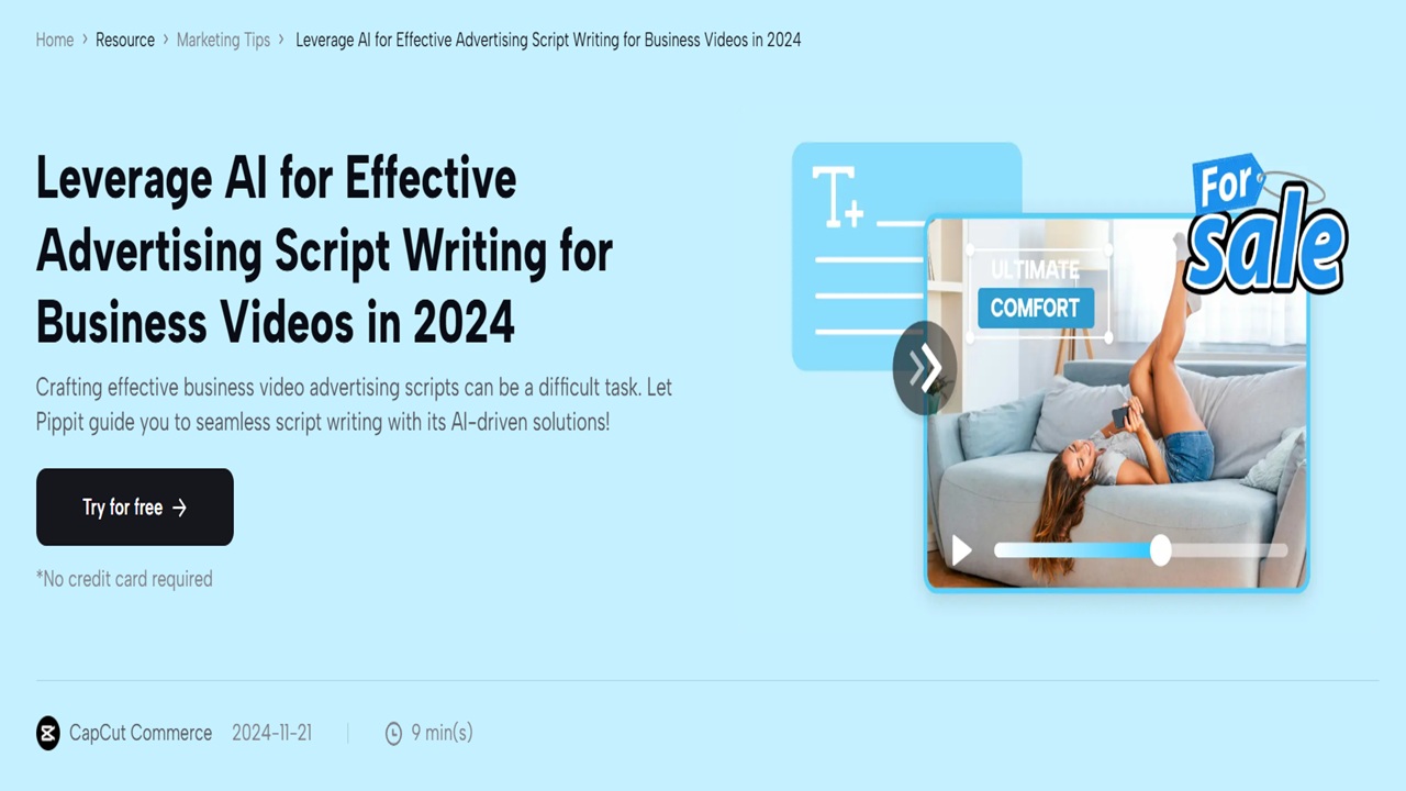 How to Write Marketing Video Advertisement Scripts: Pippit AI for Business
